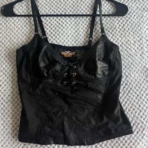 Vintage Harley Davidson corset top